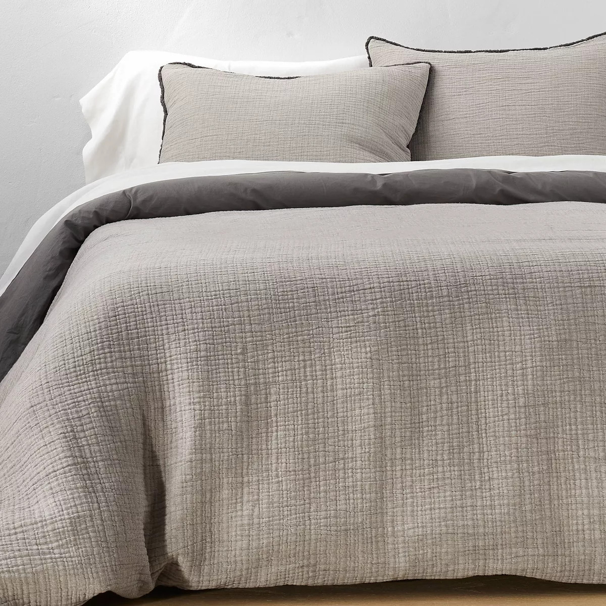 Textured Chambray Cotton Duvet Cover & Sham Set - Casaluna™ | Target