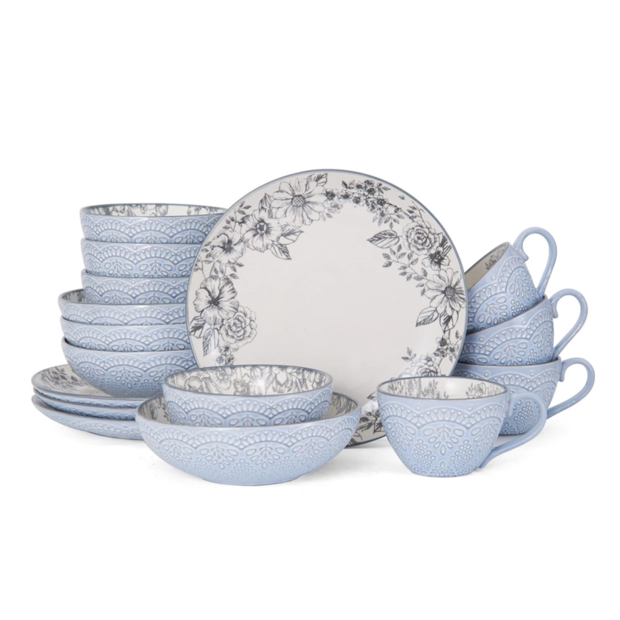 Pfaltzgraff Gabriela 16-Piece Stoneware Dinnerware Set, Service for 4 | Wayfair North America