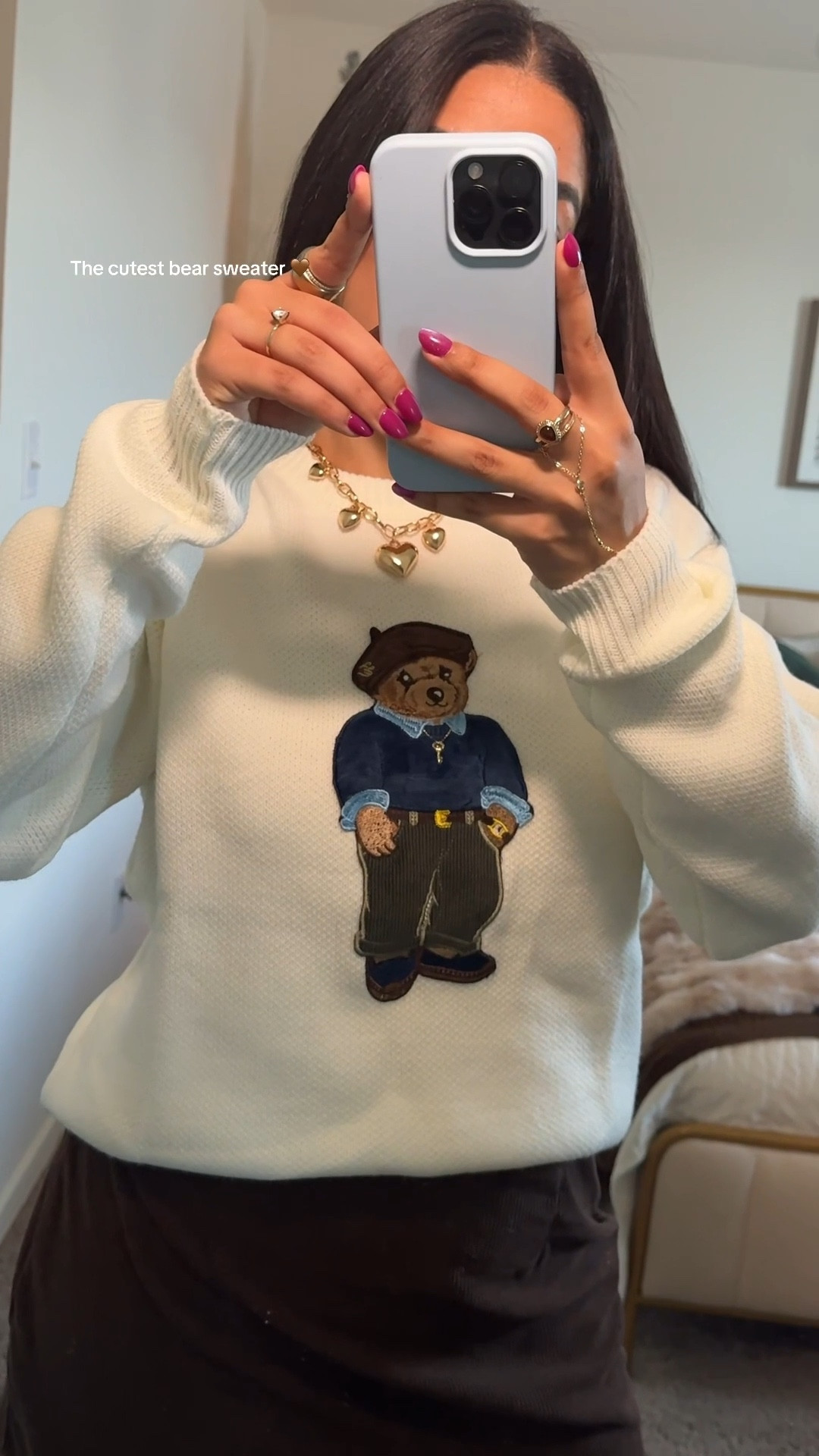 The cutest bear sweater 🤎 Unisex wearing size M ✨

#LTKMidsize #LTKootd #LTKFindsUnder50