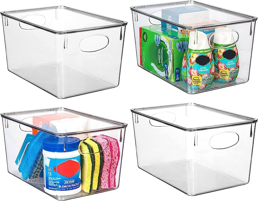 ClearSpace Plastic Storage Bins With lids – Perfect Kitchen Organization or Pantry Storage – ... | Amazon (US)