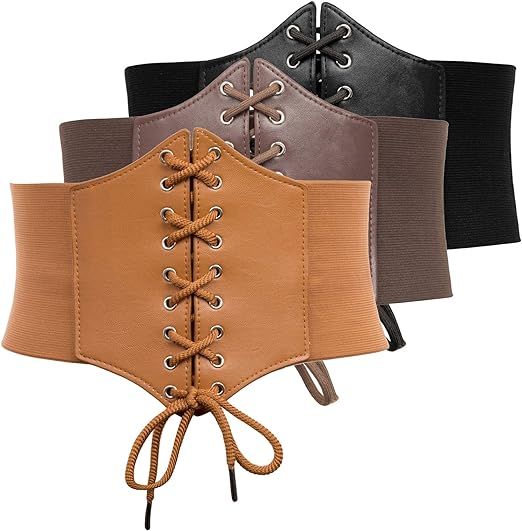 GRACE KARIN Lace-up Cinch Belt Tied Corset Elastic Waist Belt | Amazon (US)