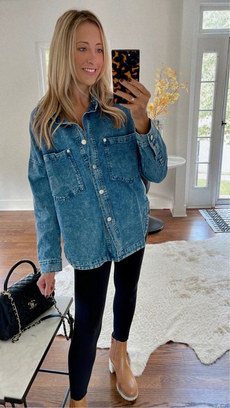 One of my favorite fall looks. Denim jacket and leggings 🙌🏻

#LTKitbag #LTKshoecrush #LTKfindsunder100