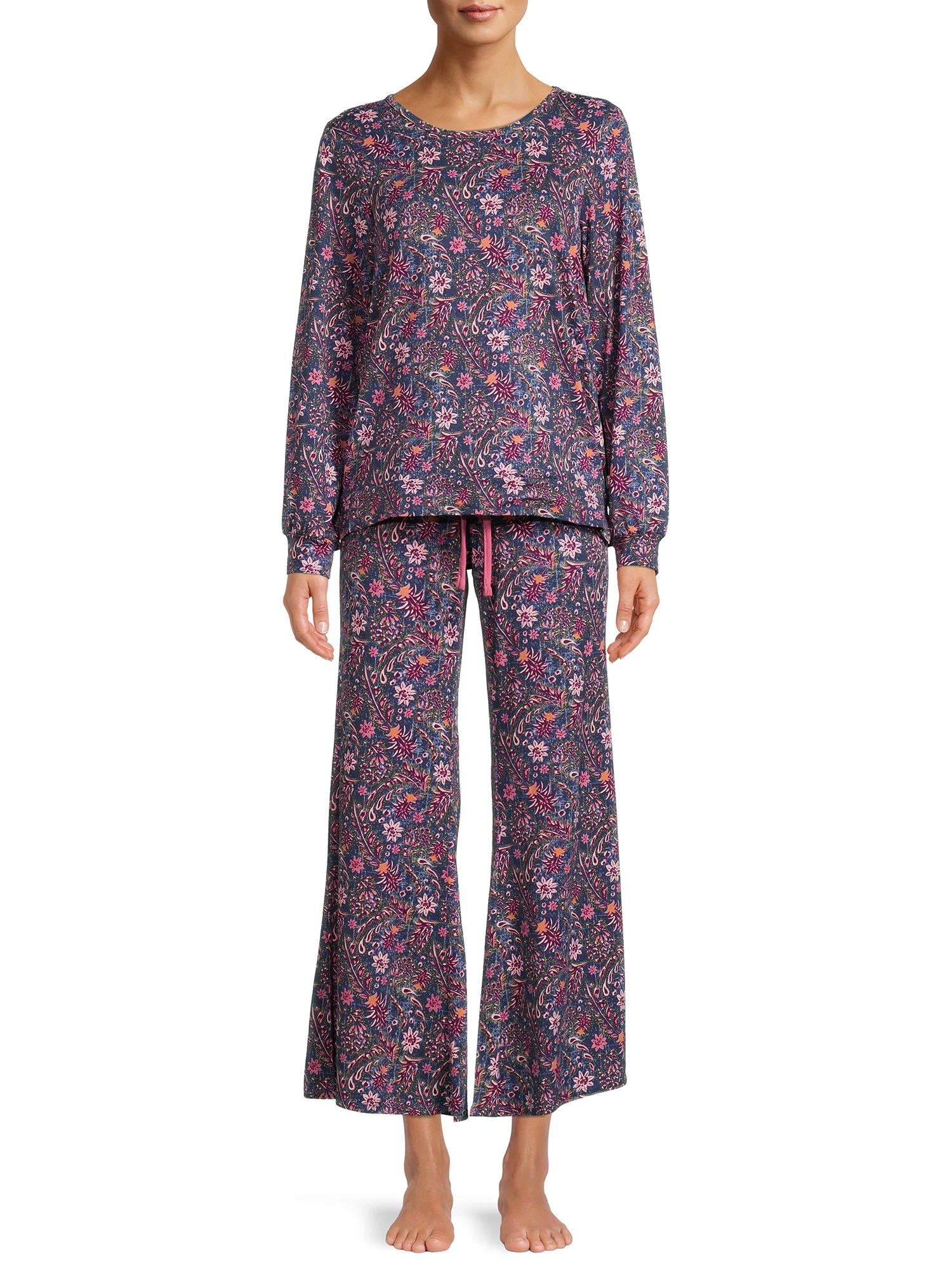 Jessica Simpson Women's Floral Top and Pants Sleep Set, 2-Piece - Walmart.com | Walmart (US)