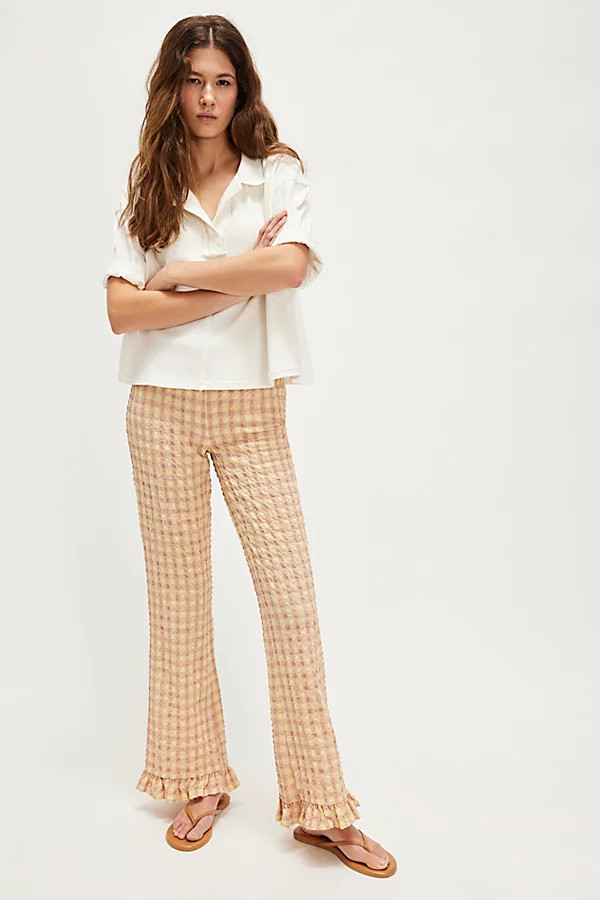 Frida Ruffle Pants at Free People in Peach Combo, Size: Medium | Free People (UK)