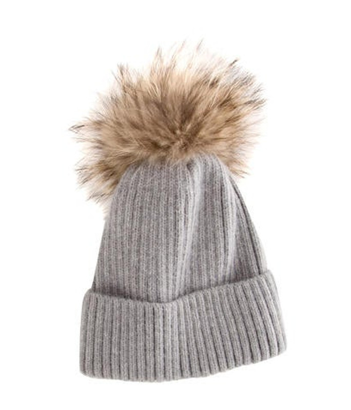 Linda Richards Angora-Blend Rib-Knit Beanie grey Linda Richards Angora-Blend Rib-Knit Beanie | The RealReal