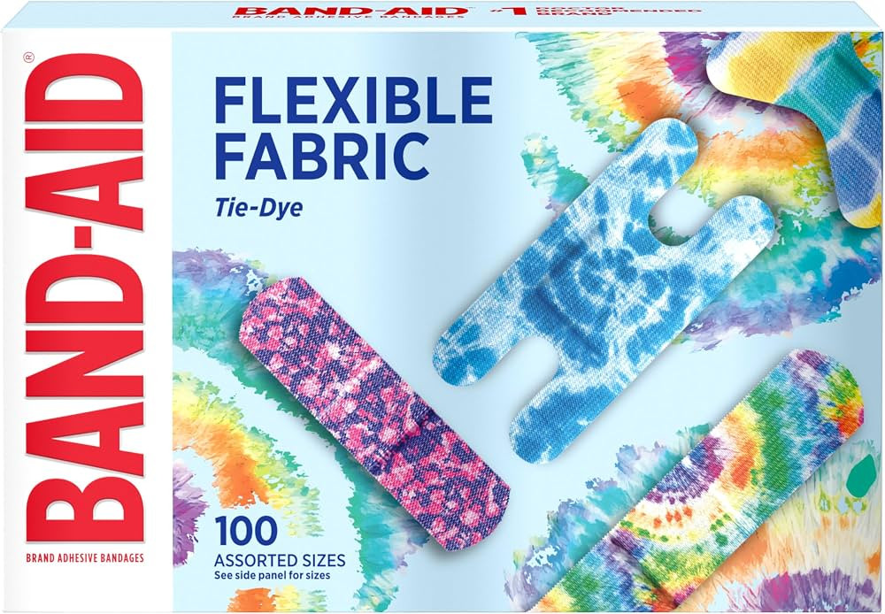 BAND-AID Brand Flexible Fabric Adhesive Tie-Dye Bandages, Fun Bandages Wound Care & Protection of... | Amazon (US)