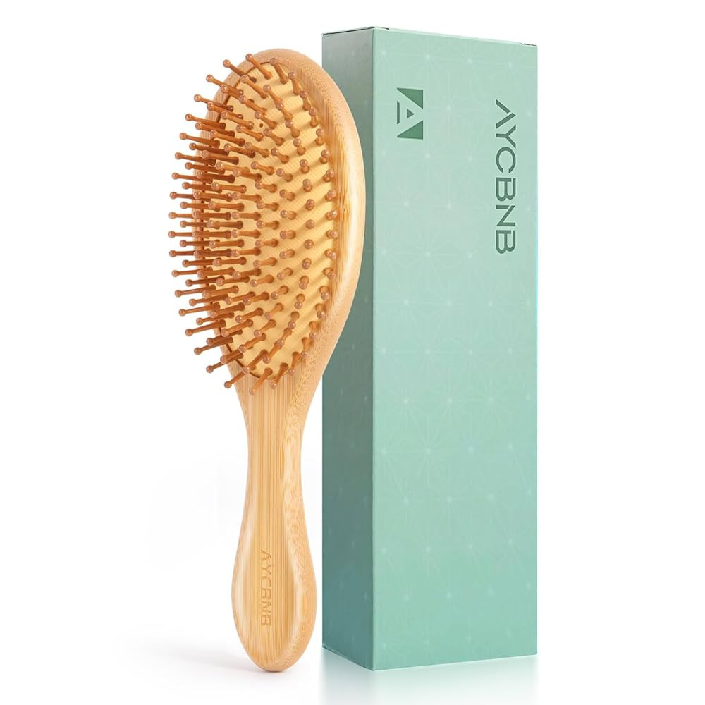 Bamboo Hair Brush for Hair Growth, Detangler Hairbrush with Natural Bamboo Bristles, Wooden Paddl... | Amazon (US)