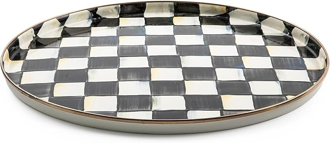 MACKENZIE-CHILDS Enamel Round Tray, Unique Serving Platter for Food and Drinks, Black-and-White C... | Amazon (US)