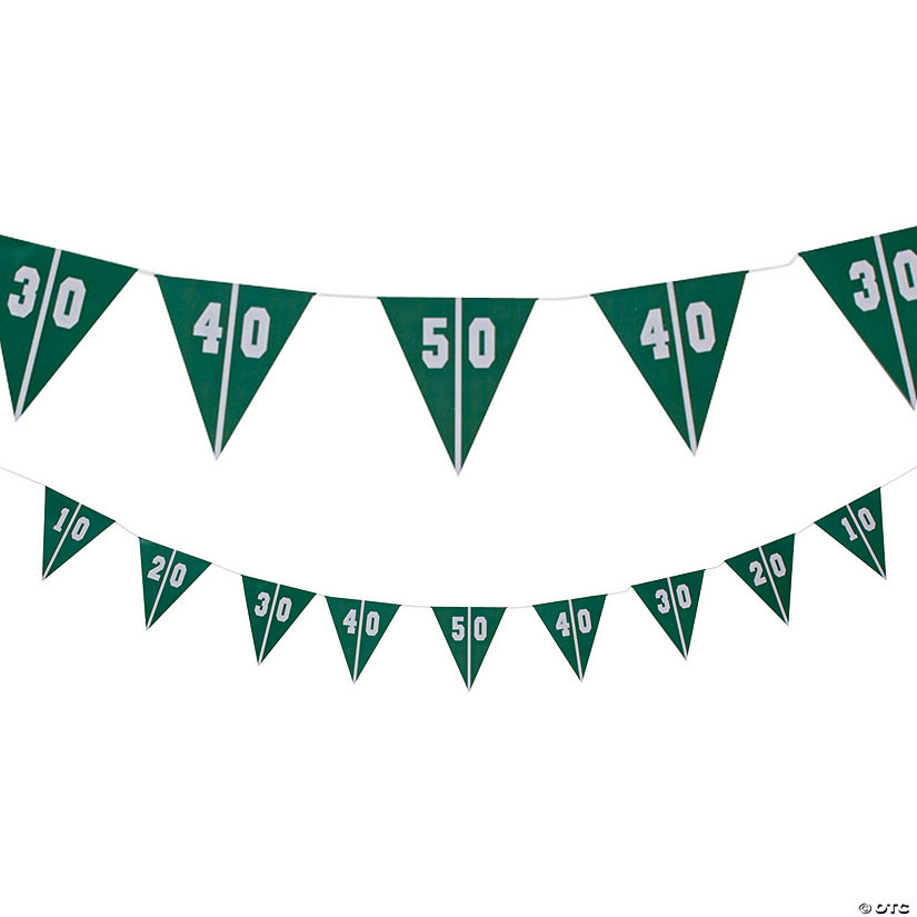 5 Ft. 10" x 5" Football Party Field Line Cardstock Pennant Banner | Oriental Trading Company