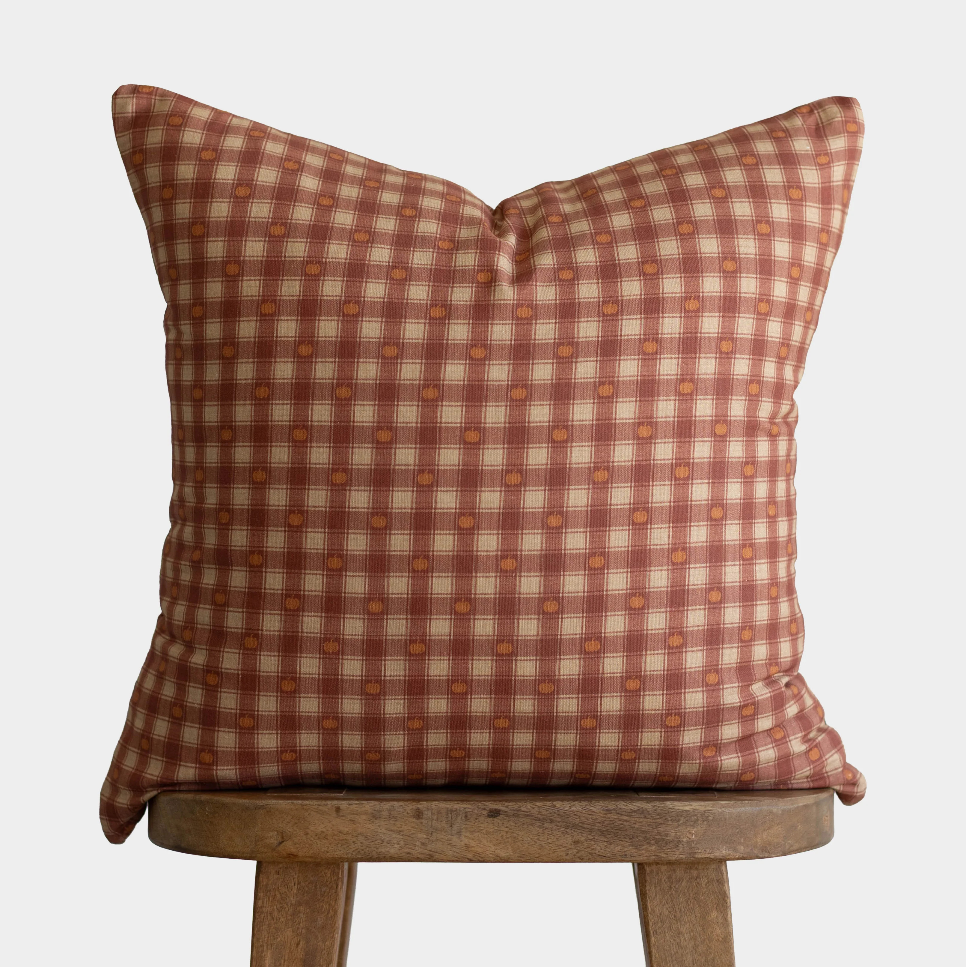 Pumpkin Plaid 18" | 22" Pillow Covers | Woven Nook