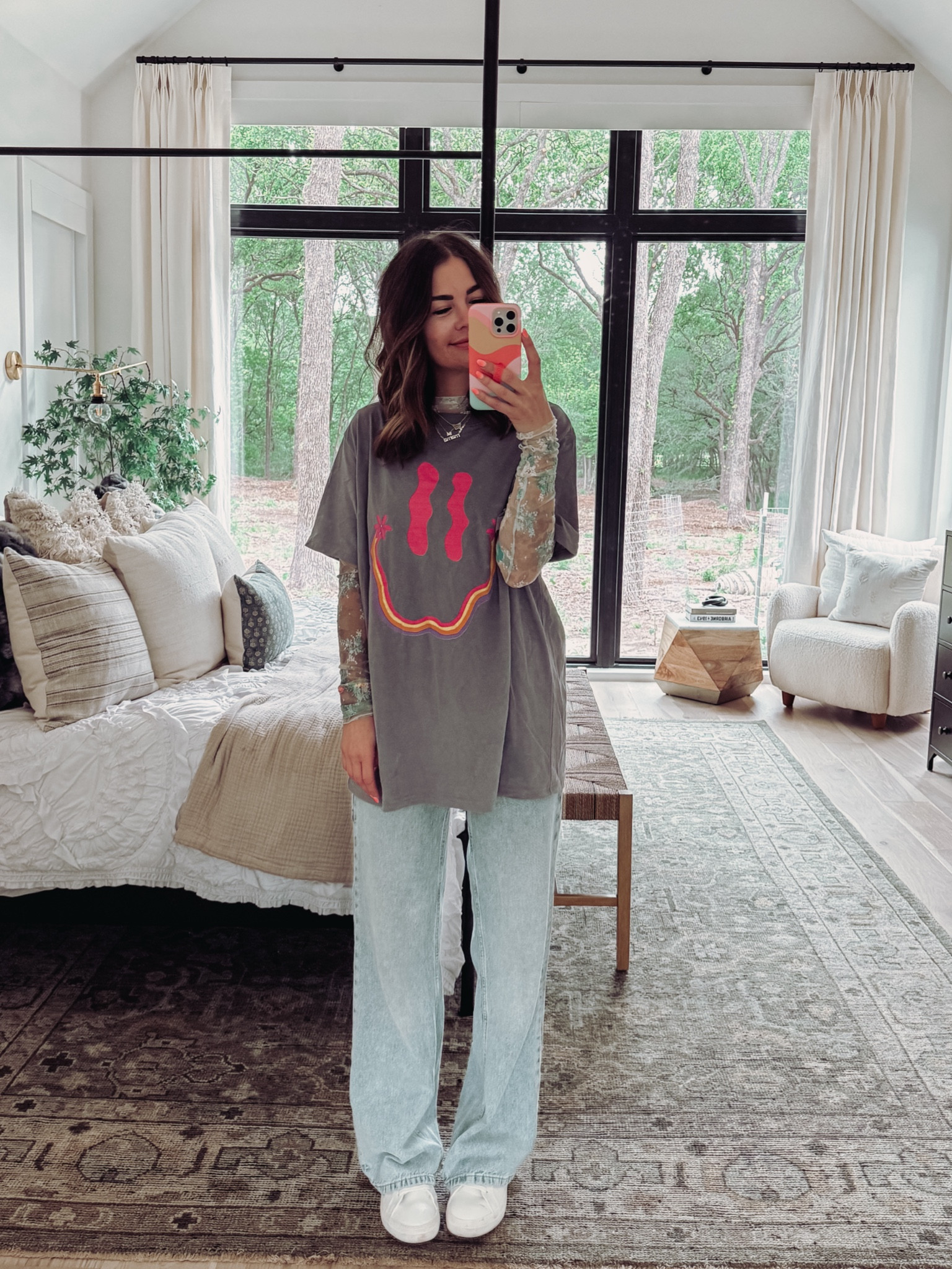oversized smiley tee and baggy jeans. the most comfortable fit today!! size large in my tee, and it’s on sale for 25% off!

#LTKfamily #LTKsalealert #LTKfindsunder50