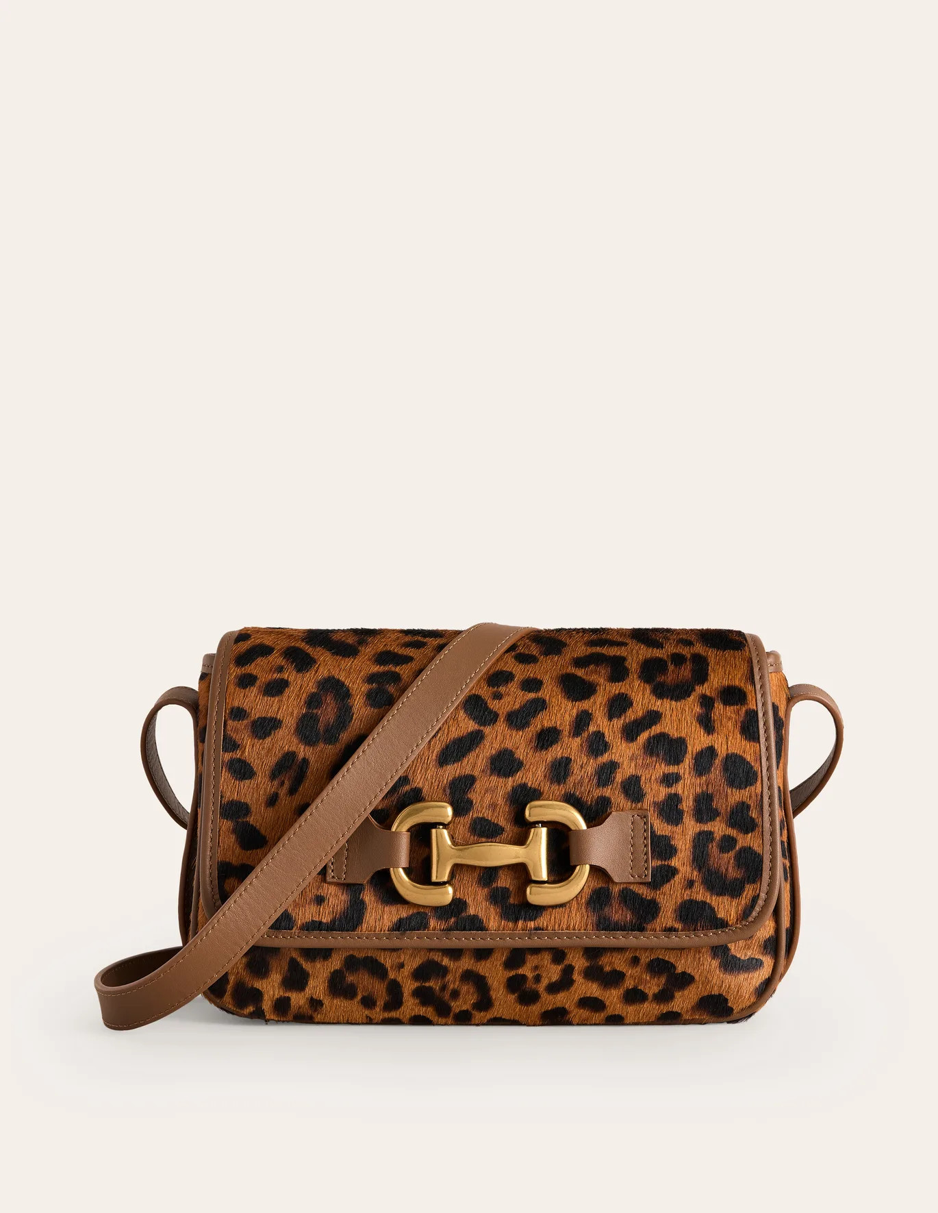Iris Snaffle Leather Bag - Leopard | Boden US | Boden (US)