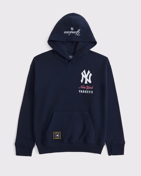 new york yankees graphic popover hoodie | Abercrombie & Fitch (US)