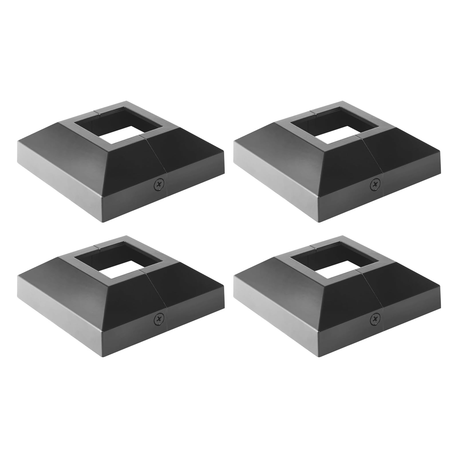 4Pcs 2x2 Inches Black Aluminum Deck Post Base Cover for 2"x2" Deck Railings, Stairs, Patios, Porc... | Amazon (US)
