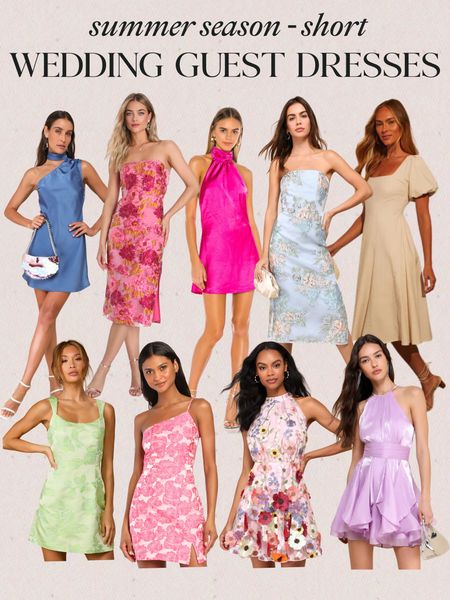 Short wedding guest dresses for summer weddings - some of my favorites! The perfect dresses for destination weddings, classy, special occasions, bridal party, bridesmaid! ✨ #bridemaids #summerdress #weddingguests

#LTKStyleTip #LTKParties #LTKSeasonal