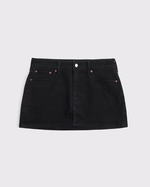 Women's Curve Love Mid Rise Denim Mini Skort | Women's Bottoms | Abercrombie.com | Abercrombie & Fitch (US)