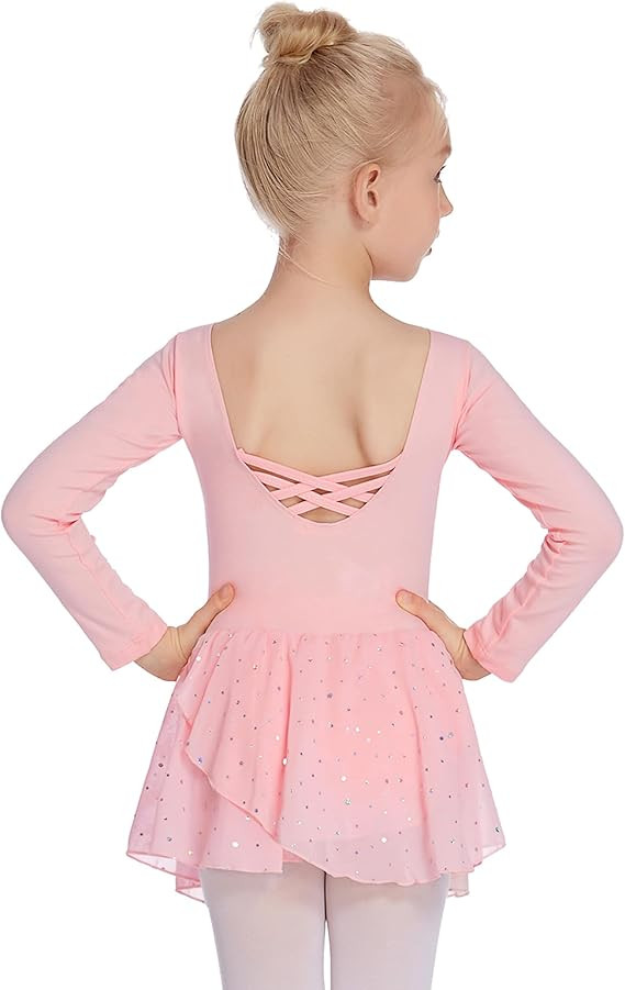 Arshiner Kids Girls Classic Long Sleeve Leotard Crisscross Dance Ballet Dress | Amazon (CA)