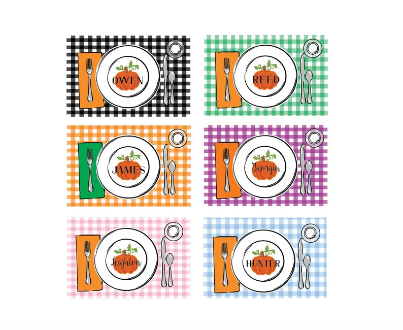 Halloween placemat Pumpkin placemat Personalized placemat | Etsy | Etsy (US)