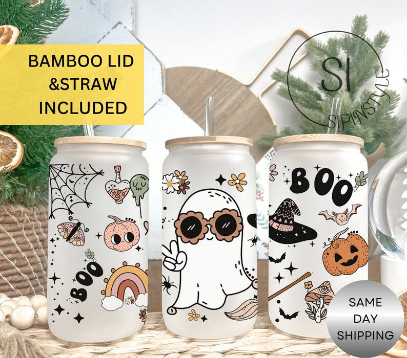 Retro Spooky Ghost Iced Coffee Cup Retro Ghost Halloween - Etsy | Etsy (US)