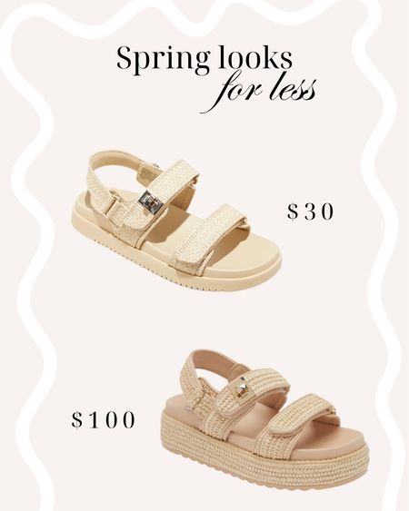 Designer vs dupe sandals - $100 vs $30! 

#LTKfindsunder50 #LTKshoecrush #LTKSeasonal