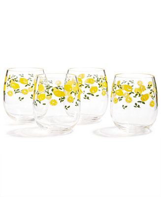 Martha Stewart Collection Stemless Wine Glasses, Set of 4, Created for Macy's & Reviews - Kitchen... | Macys (US)