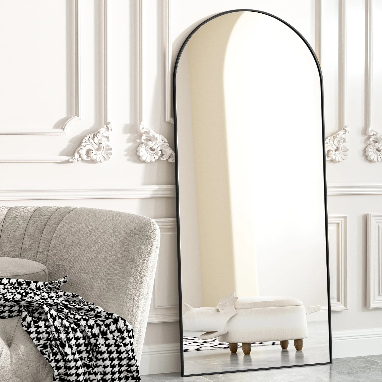 BEAUTYPEAK Full Length Mirror 71"x30" Arched Body Dressing Floor Mirrors for Standing Leaning, Bl... | Walmart (US)
