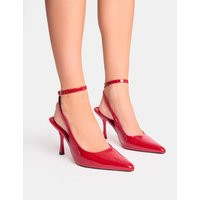 Sweet Talk Red Ankle Strap Court Heels | Public Desire