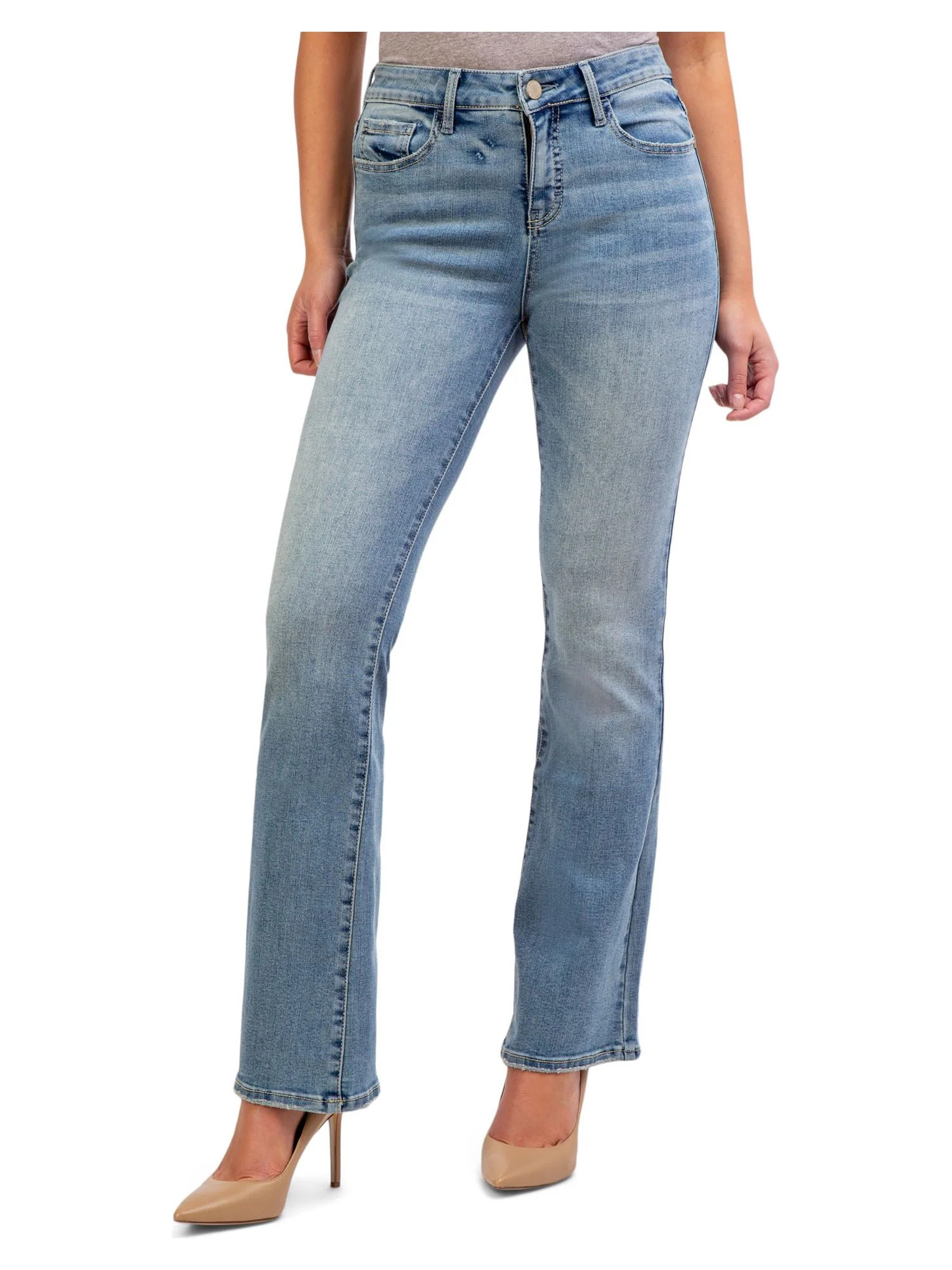 Jordache Women's Mid Rise Curvy Bootcut Jeans, Available in 32" Inseam | Walmart (US)