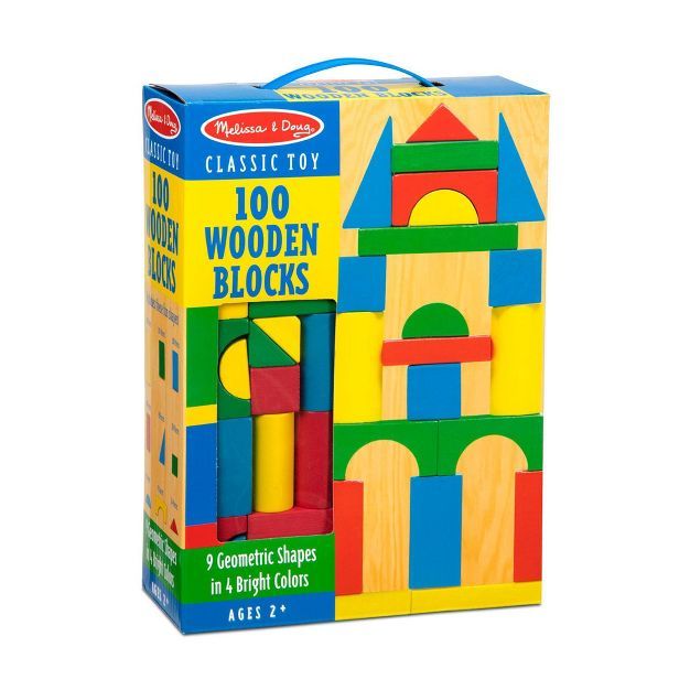 Melissa & Doug Wooden Building Blocks Set - 100 Blocks | Target