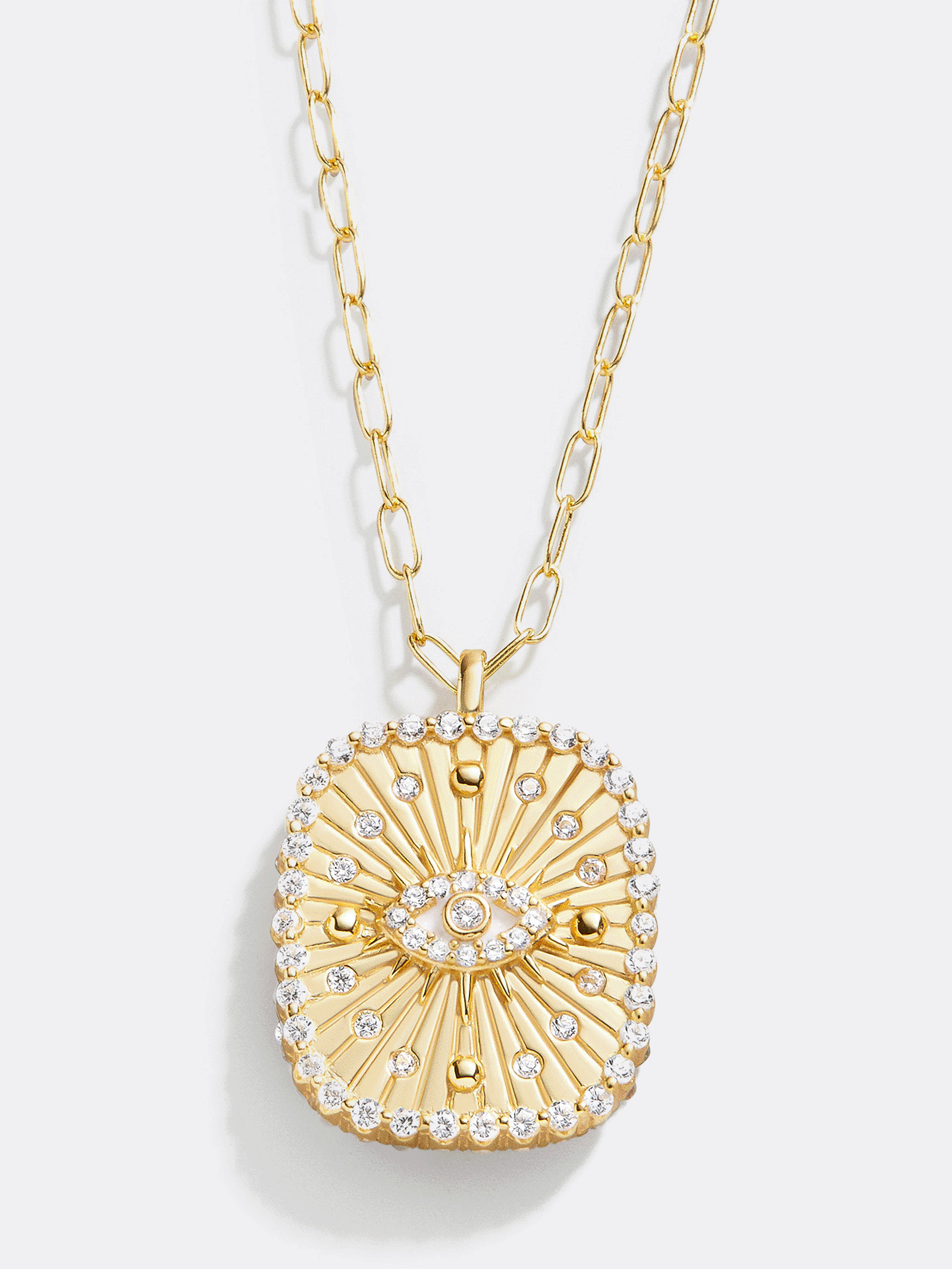 18K Gold Medallion Necklace - Evil Eye | BaubleBar