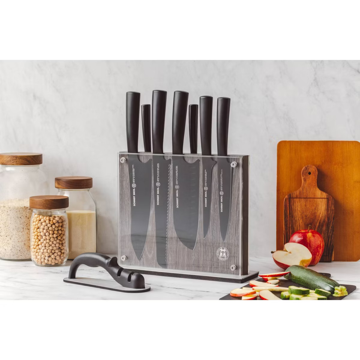 Schmidt Bros Cutlery 9pc Jet Black Series Knife Block Set: Stainless Steel Blades & Handles, Incl... | Target