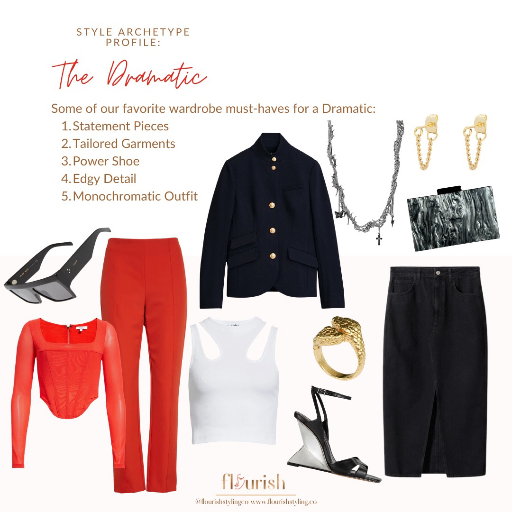 🖤This past week we did a little deep dive into the first of 8 Flourish Style Archetypes: The Dramatic. When it comes to personal style, nothing says 'commanding wisdom' quite like the Dramatic Style Archetype. Known for their intense, avant-garde fashion choices and powerful aesthetic, Dramatics embody a style that is as bold as it is strong. Here you can see just a few ideas of what staple items you would find in a Dramatic’s wardrobe. Are you a Dramatic? Shop our fave finds! 🖤
#dramatic #bold #streetstyle

#LTKFind #LTKstyletip #LTKfit