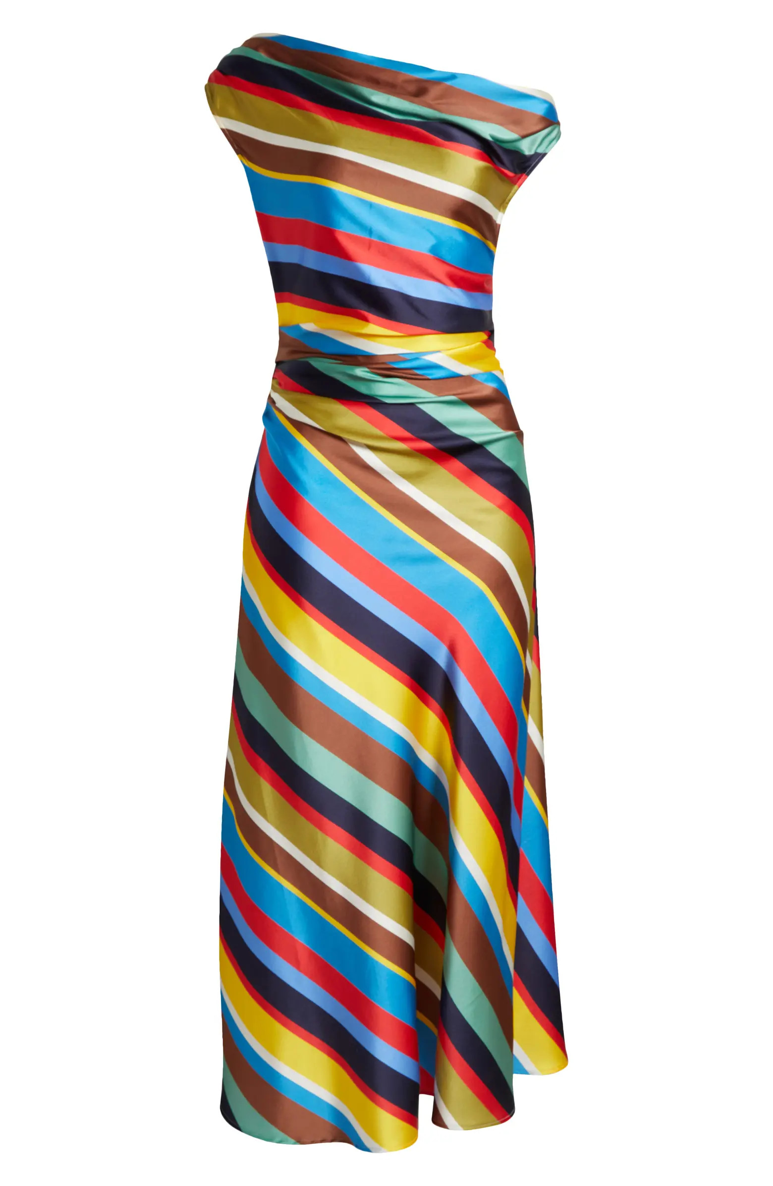 Phare One-Shoulder Stretch Silk Midi Dress | Nordstrom