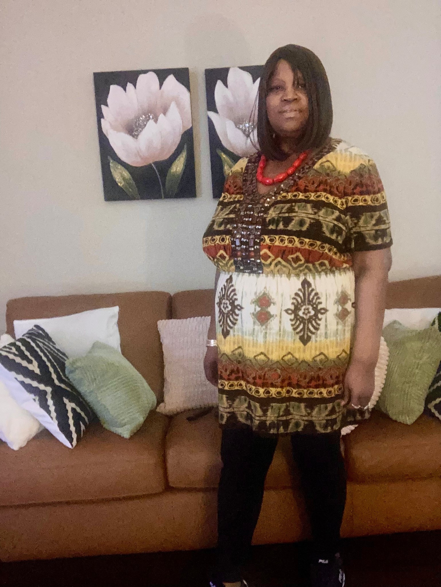 Plus size Boho print tunic top with black leggings and black sneakers.

#LTKootd #LTKPlusSize #LTKFestival