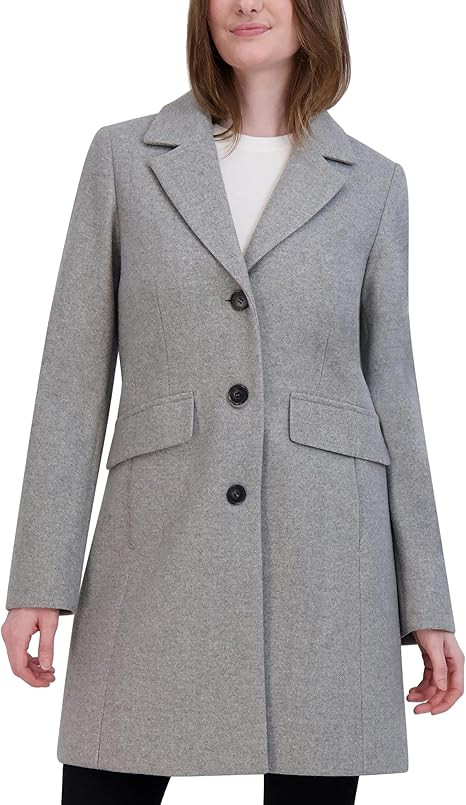 Laundry by Shelli Segal Women's Faux Wool Coat with Notch Collar | Amazon (US)
