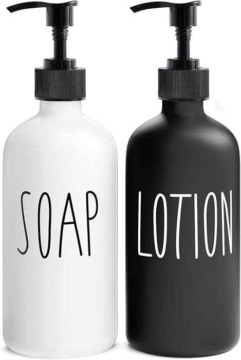 MOMEEMO Soap Dispenser Bathroom Set, Contains Hand and Lotion Dispenser, Suitable for Black and W... | Amazon (US)