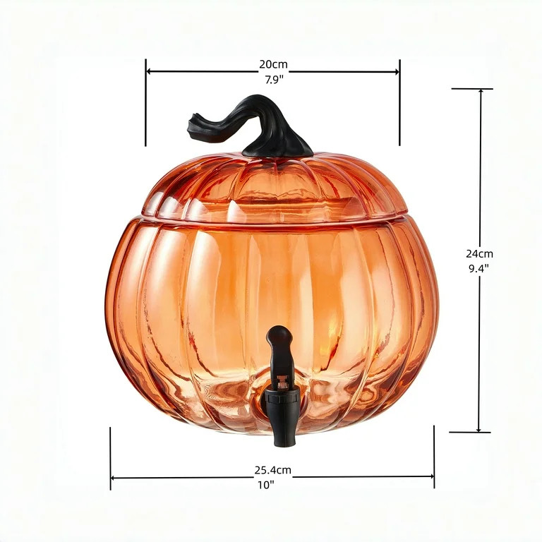 Way To Celebrate 1.5 Gal Orange Pumpkin Glass Dispenser | Walmart (US)