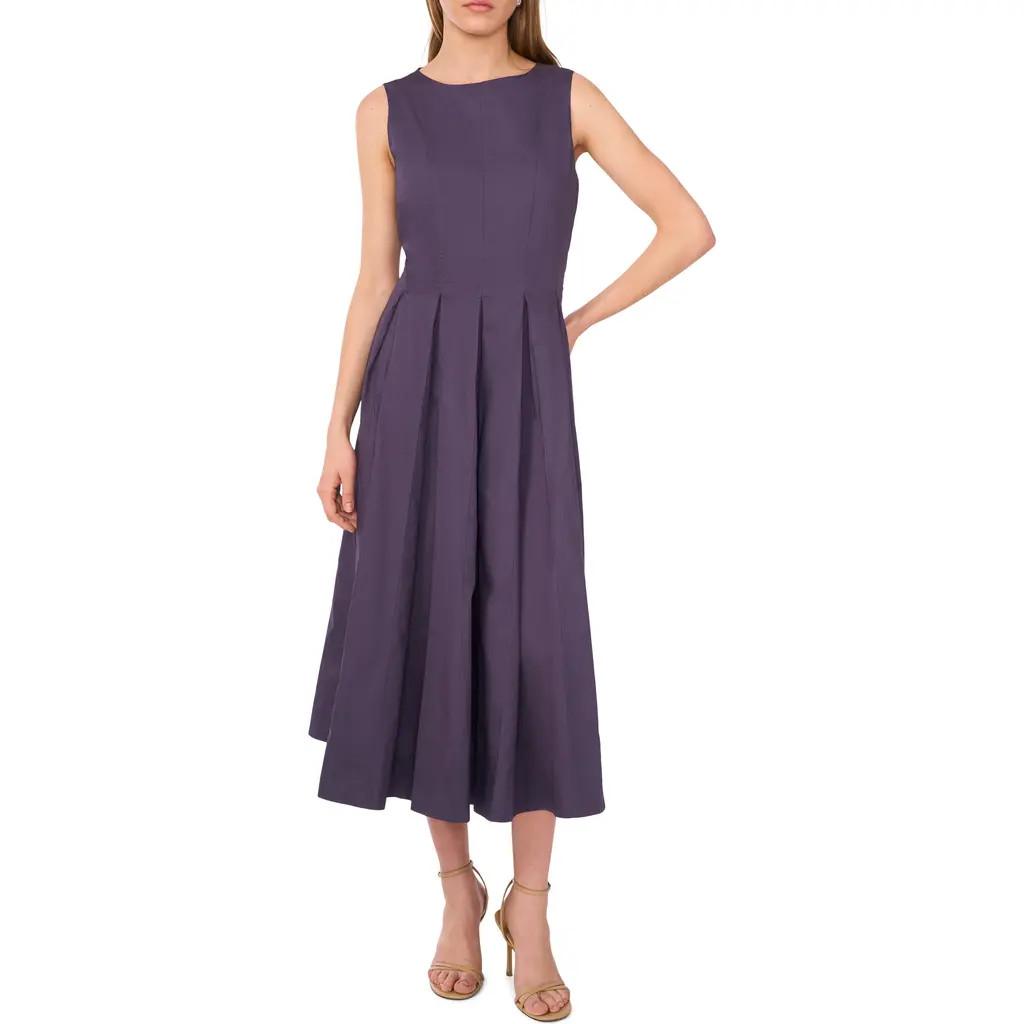 Halogen® Pleated Poplin Midi Dress in Blue Stone at Nordstrom Rack, Size X-Large | Nordstrom Rack