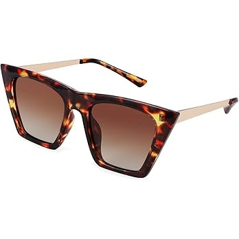 FEISEDY Vintage Polarized Square Cat Eye Sunglasses Women Trendy Fashion Cateye Polarized Sunglas... | Amazon (US)