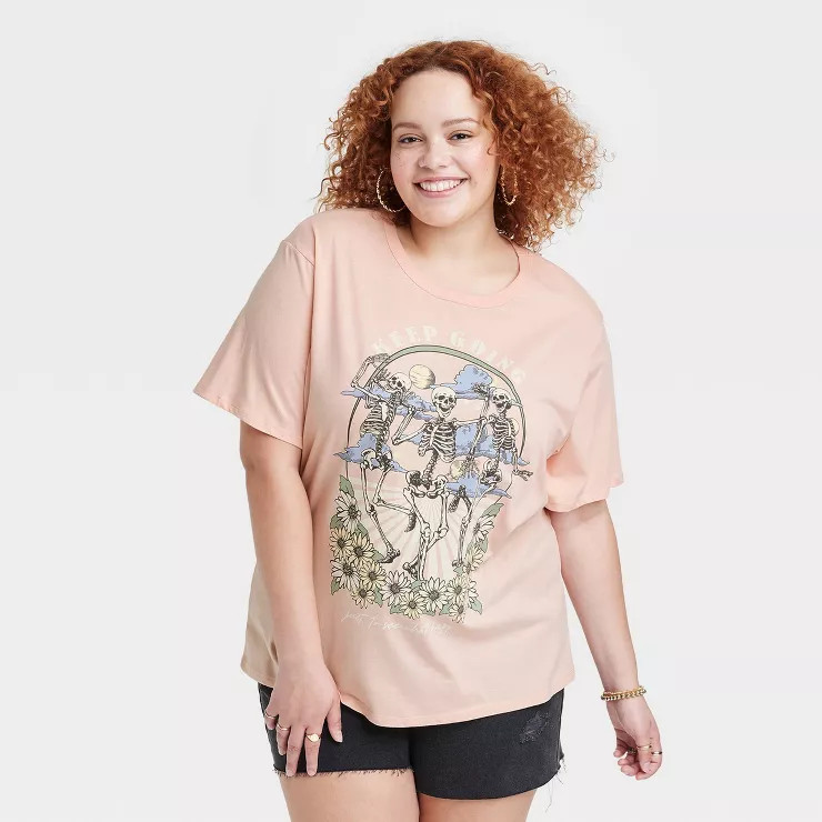 Women's Keep Going Short Sleeve Graphic T-Shirt - Pink | Target