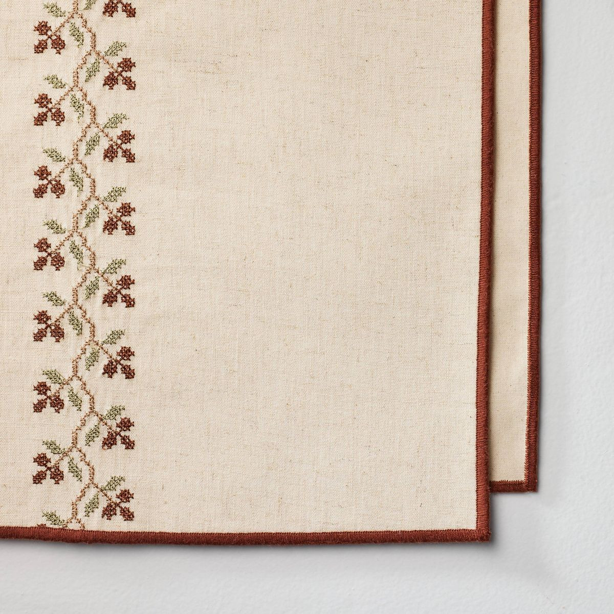 14"x72" Table Runner Cream Stitched Icon - Hearth & Hand\u2122 with Magnolia | Target