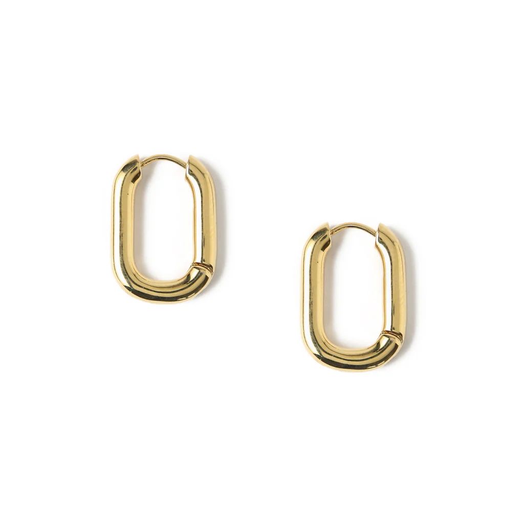Chunky Oval Hoop Earrings - Gold | Orelia London