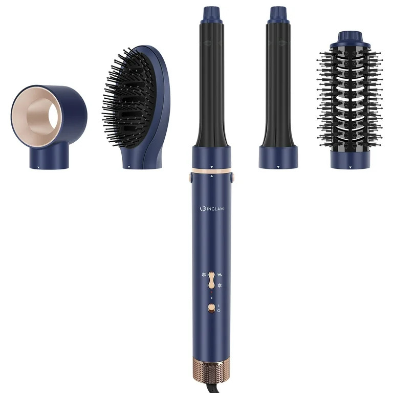 IG INGLAM MegaAIR Styler, 5 in 1 Hair Styler with 110,000 RPM, Ionic Hot Air Brush Set, High-Spee... | Walmart (US)