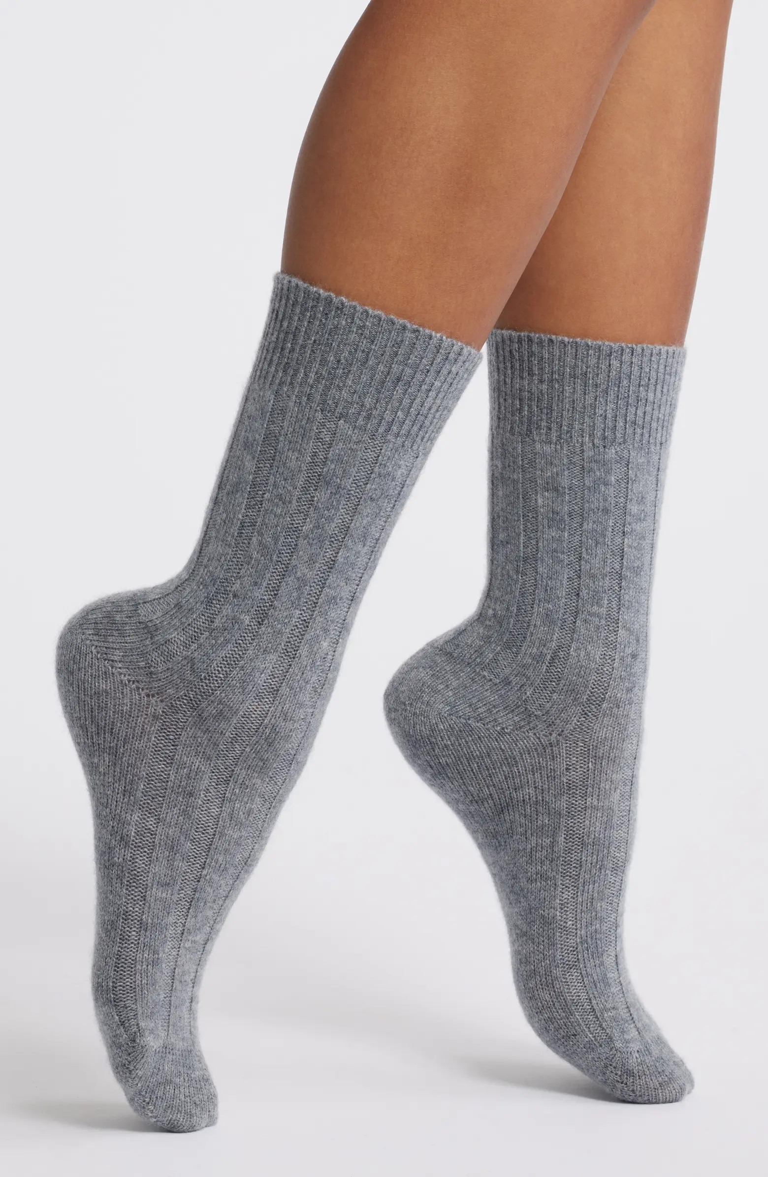 Nordstrom Rib Cashmere Blend Crew Socks | Nordstrom | Nordstrom