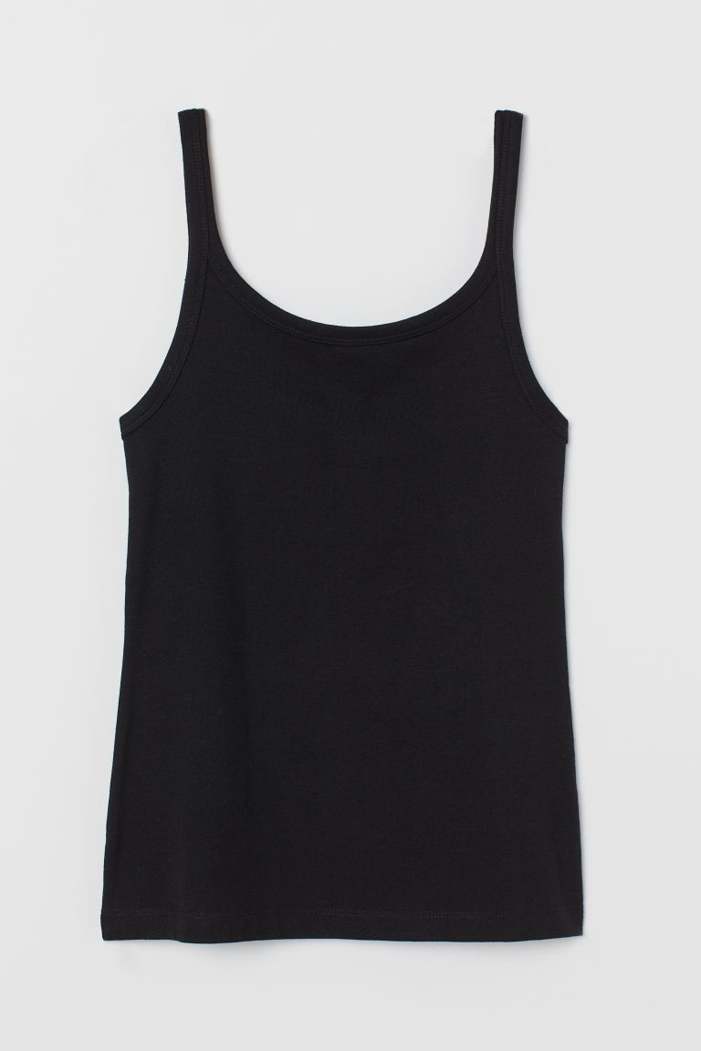 H & M - Cotton Tank Top - Black | H&M (US + CA)