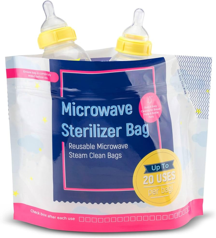 IMPRESA 15 Pack Microwave Baby Bottle Sterilizer Bags - 300 Uses Per Pack - Travel Baby Bottle Cl... | Amazon (US)
