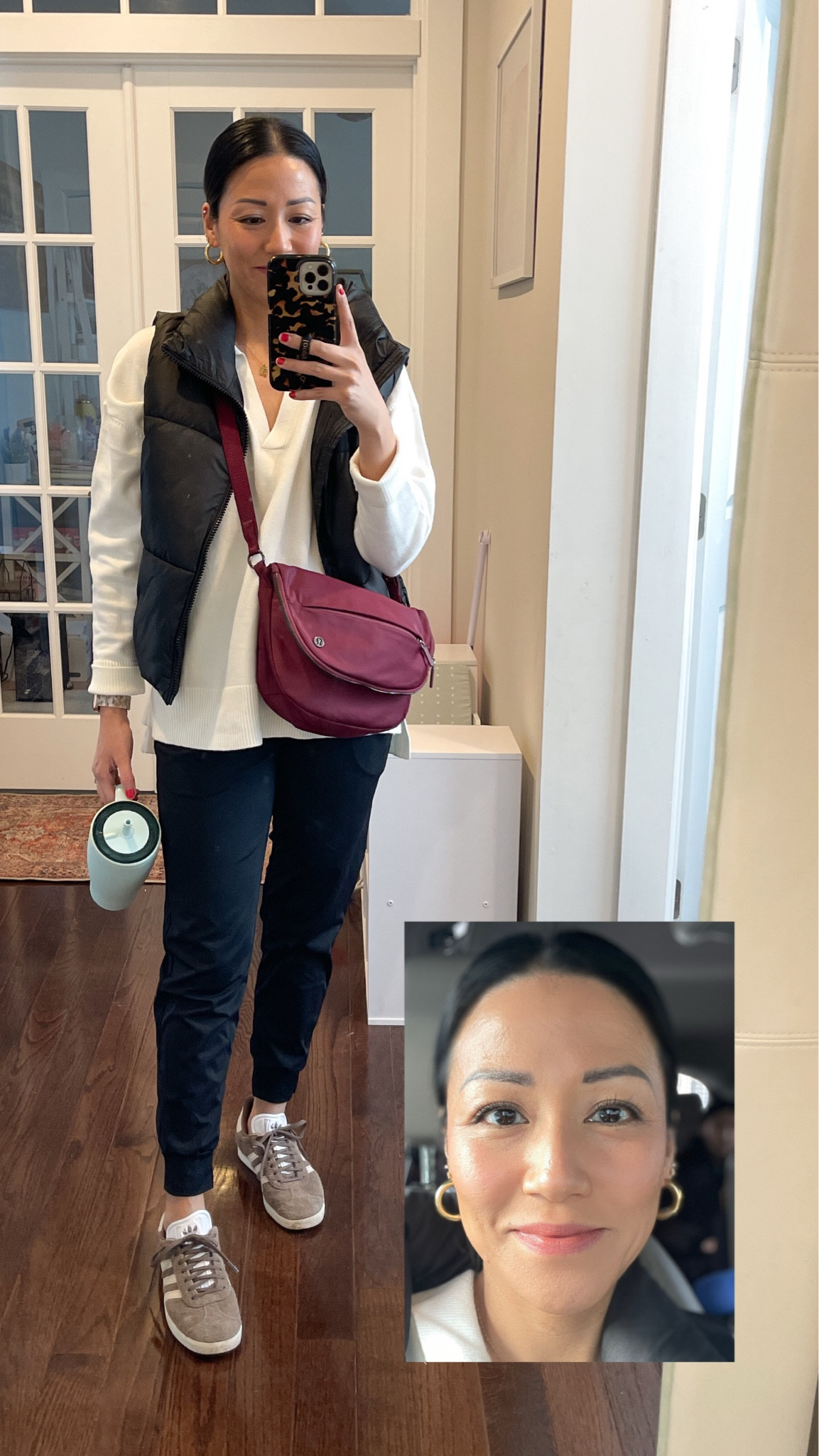 Size small sweater 
Size XS vest
Size small joggers
Sized down 1/2 in sneakers


#LTKShoeCrush #LTKFindsUnder50 #LTKOver40