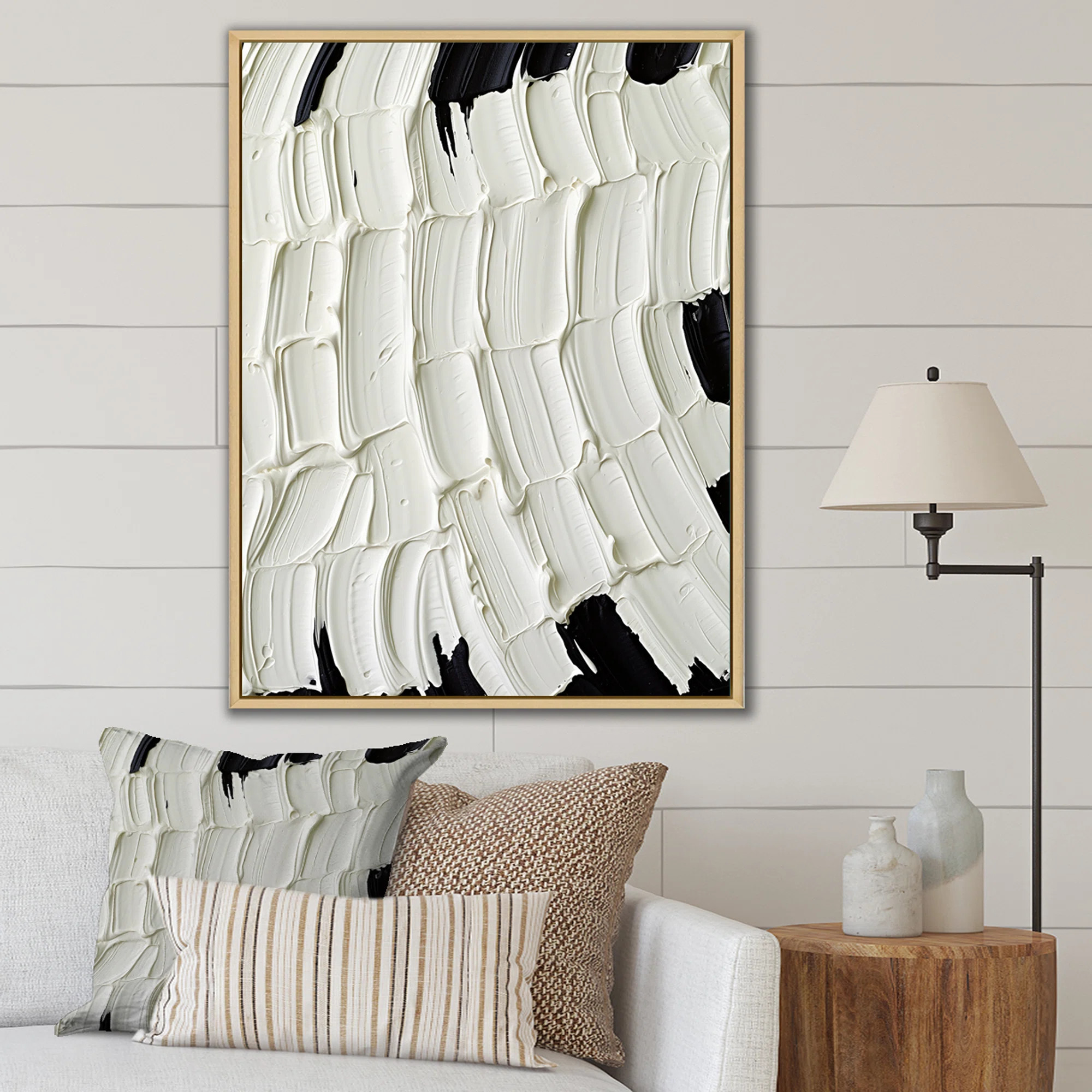 Wrought Studio™ Momentary Spirit Black And White Abstract - Abstract Painting Canvas Art Print ... | Wayfair North America