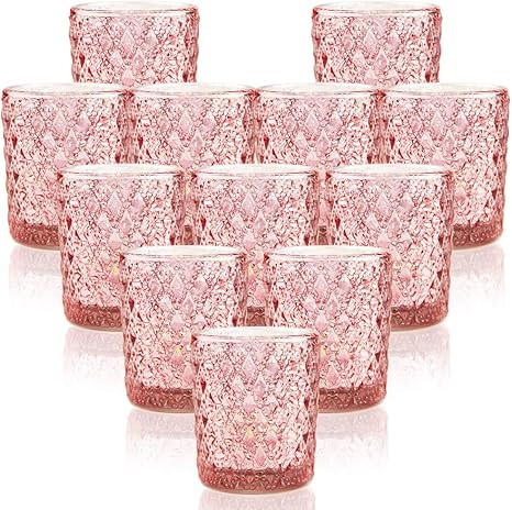 SHMILMH Rosegold Votive Candle Holders, Mercury Glass Tealight Holder for Christmas Decor, Weddin... | Amazon (US)