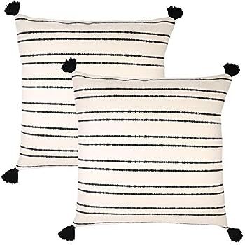 Woven Nook Decorative Throw Pillow Euro Size Covers ONLY Set of 2 24 x 24'' for Couch, Sofa, or B... | Amazon (US)